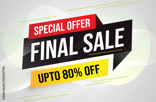 Special offer final sale tag. Banner design template for marketing. Special offer promotion or retail. background banner modern graphic design for store shop, online store, website, landing page