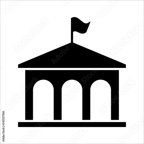 City hall building line icon, outline vector sign, linear style pictogram on white background. Capitol symbol,  Architecture and Travel collection. EPS 10