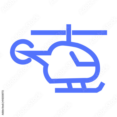 helicopter chopper transportation line icon