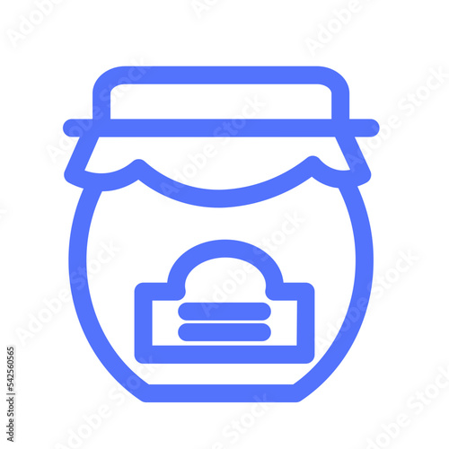 jam jar breakfast marmalade line icon