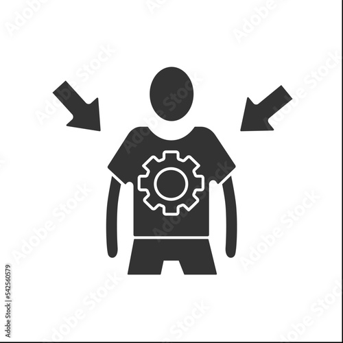 Personal control glyph icon. Self-control of actions and emotions. Motivation concept. Filled flat sign. Isolated silhouette vector illustration