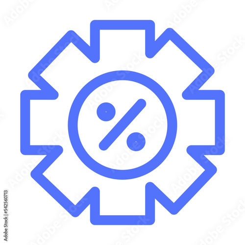 percent interest rates finance line icon