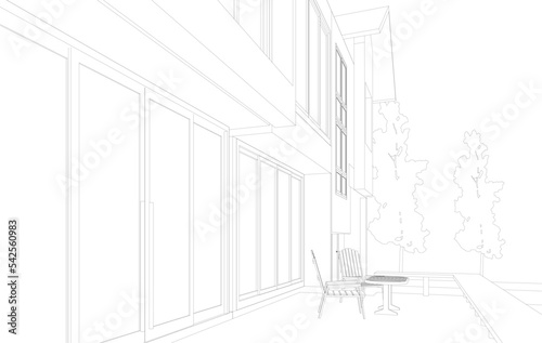 3D illustration of building project