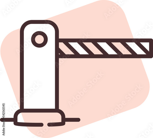 Construction barrier; icon; vector on white background.
