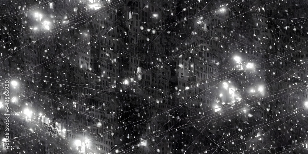 Fototapeta premium It is a cold winter evening and the city streets are empty. The only sound is the wind blowing through the buildings.