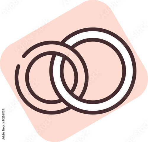 Event wedding rings, icon, vector on white background. photo