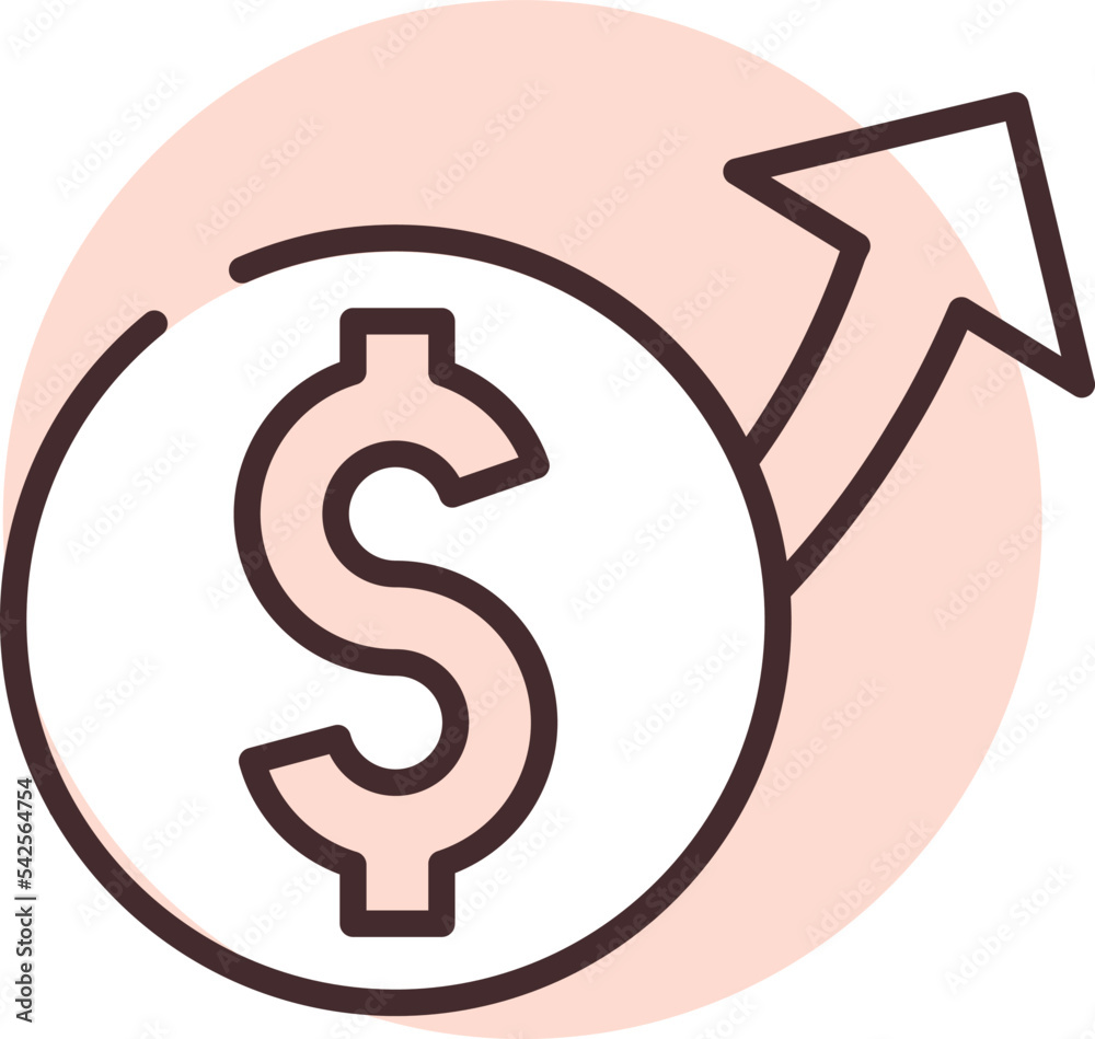 Money income, icon, vector on white background. Money income, icon, vector on white background.