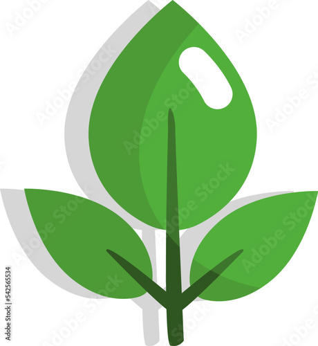 Green tea leaves, icon, vector on white background.