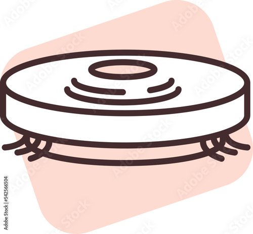 Technology robot vacuum, icon, vector on white background.