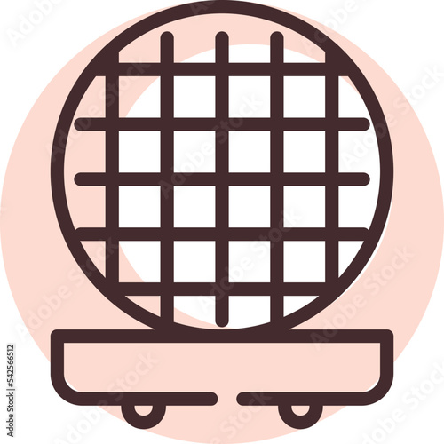 Technology waffle maker, icon, vector on white background.