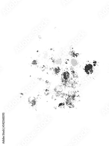 Isolated black ink splatter splashes