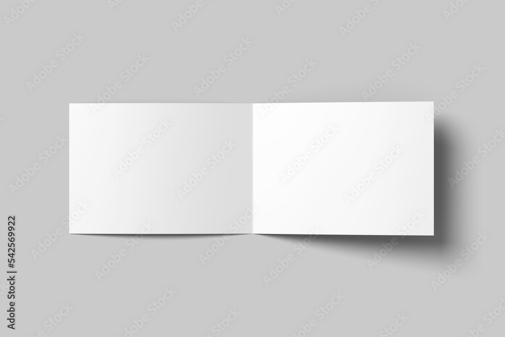 A5 landscape bifold brochure mockup blank