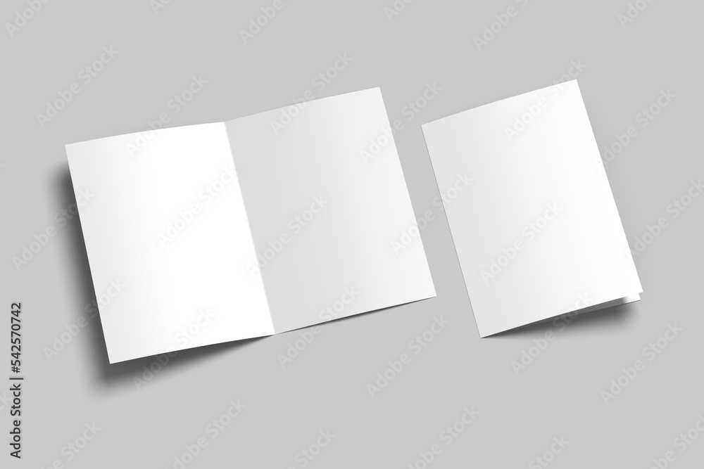 A5 bifold brochure mockup blank