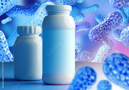 Yogurt probiotics. Jars for...