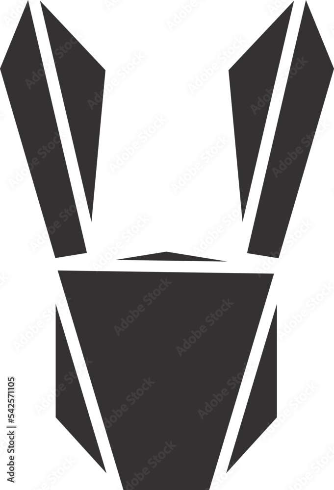 rabbit paper origami geometric glyph design vector illustration isolated on white rabbit paper origami geometric glyph design vector illustration isolated on white