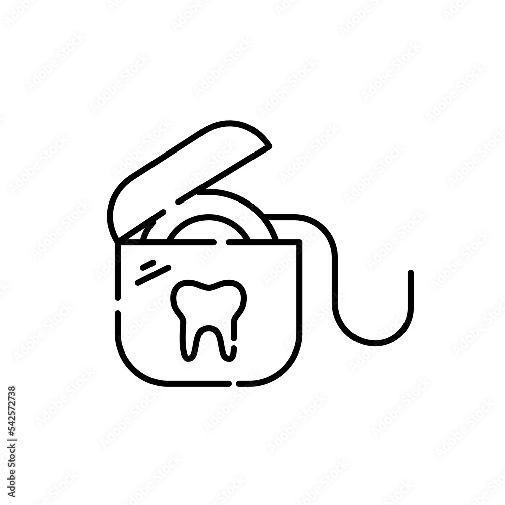 Dental floss icon. Pixel perfect, editable stroke Dental floss icon. Pixel perfect, editable stroke
