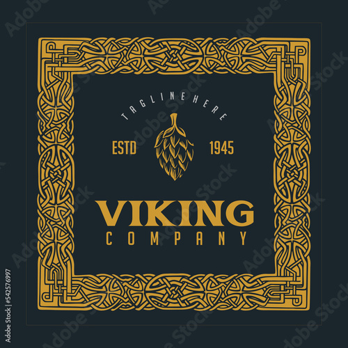 Classic frame viking ornament illustration