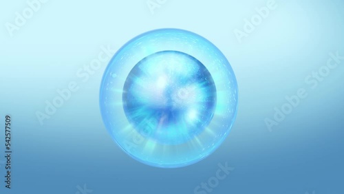 Wallpaper Mural Energy ball orb motion graphic. blue color sphere with swirling smoke effect within. energy and plasma dancing around glass container. 3D render, 4K  Torontodigital.ca