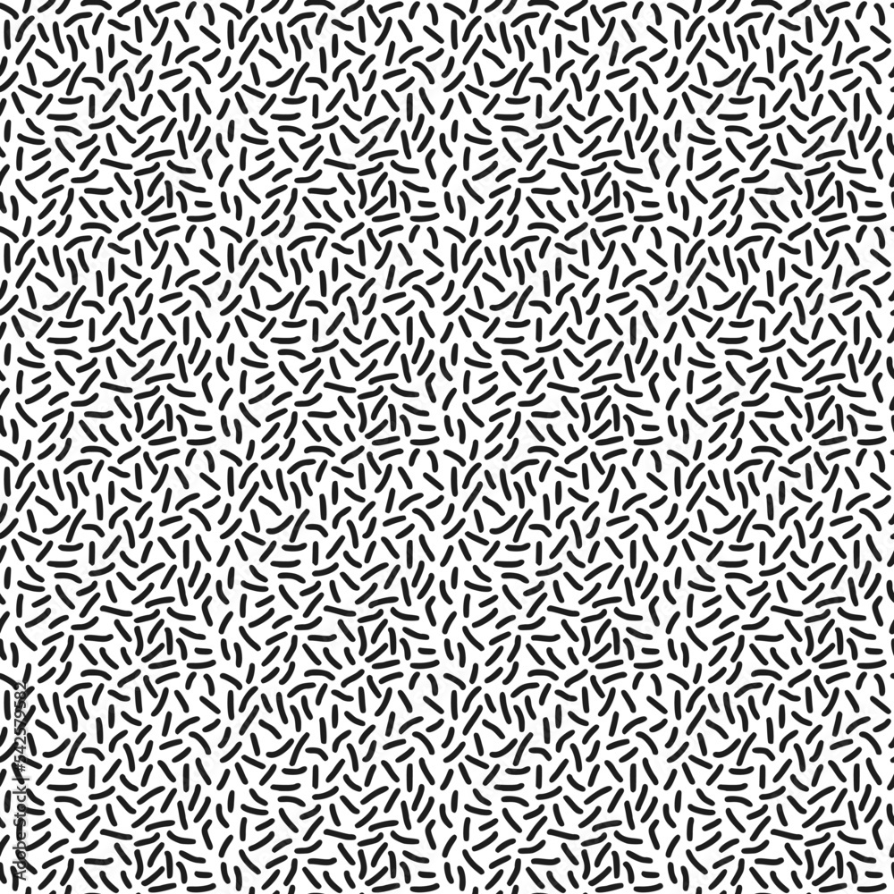 Seamless pattern, black dashes on a white background