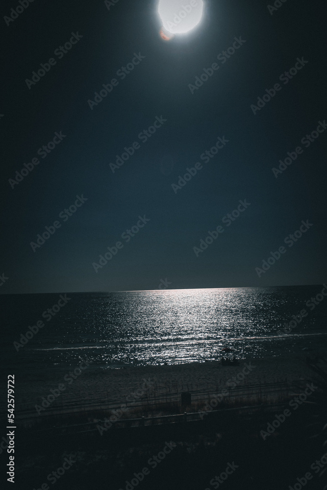 moon over sea