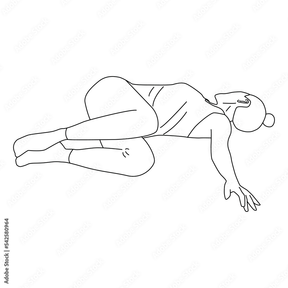 Woman Doing Supta Matsyendrasana Yoga Pose Stock Vector (Royalty Free)  2201607009 | Shutterstock