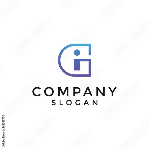 Modern and sophisticated initial letter IG or GI monogram logo.
