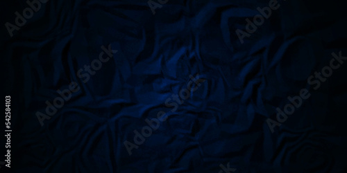 Black and blue paper crumpled texture. dark black grunge textured crumpled black paper background. panorama black paper texture background, crumpled pattern.	
