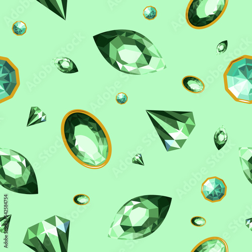 Precious stones and jewelry with emerald vector