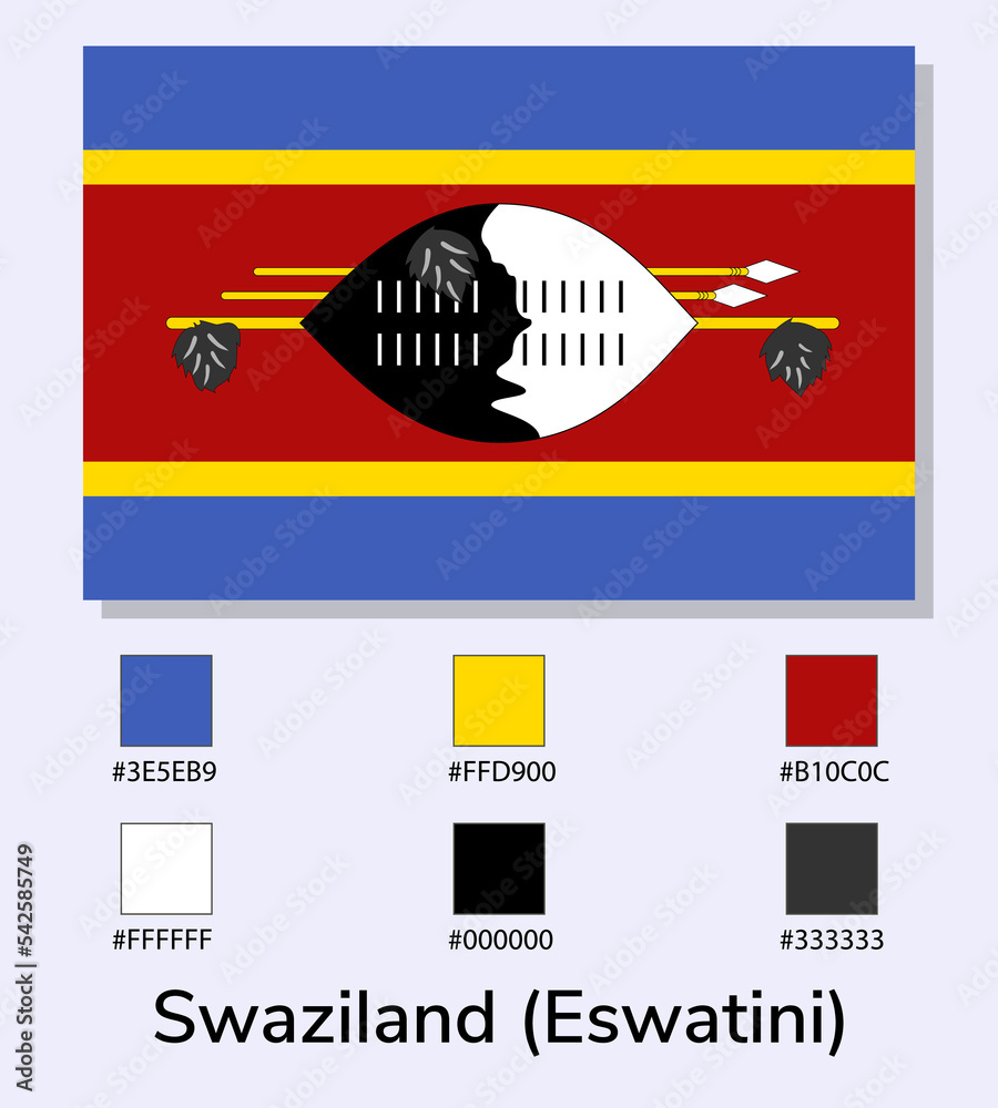 Vecteur Stock Vector Illustration of Swaziland flag isolated on light ...