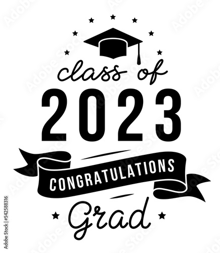 Congratulations grad! Vector lettering for graduation design, congratulation event, party, high school or college graduate