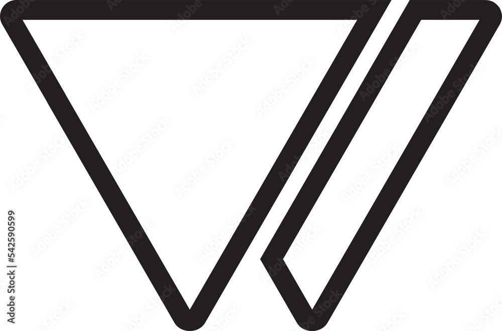 Abstract folded triangle logo illustration in trendy and minimal style Abstract folded triangle logo illustration in trendy and minimal style
