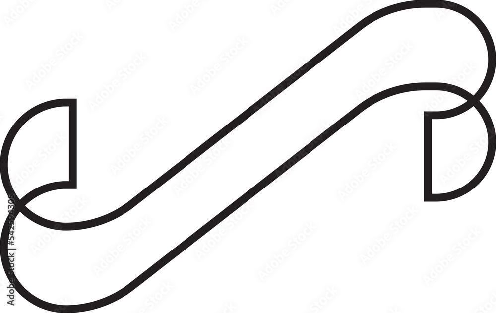 Fototapeta premium Abstract folded ribbon logo illustration in trendy and minimal style