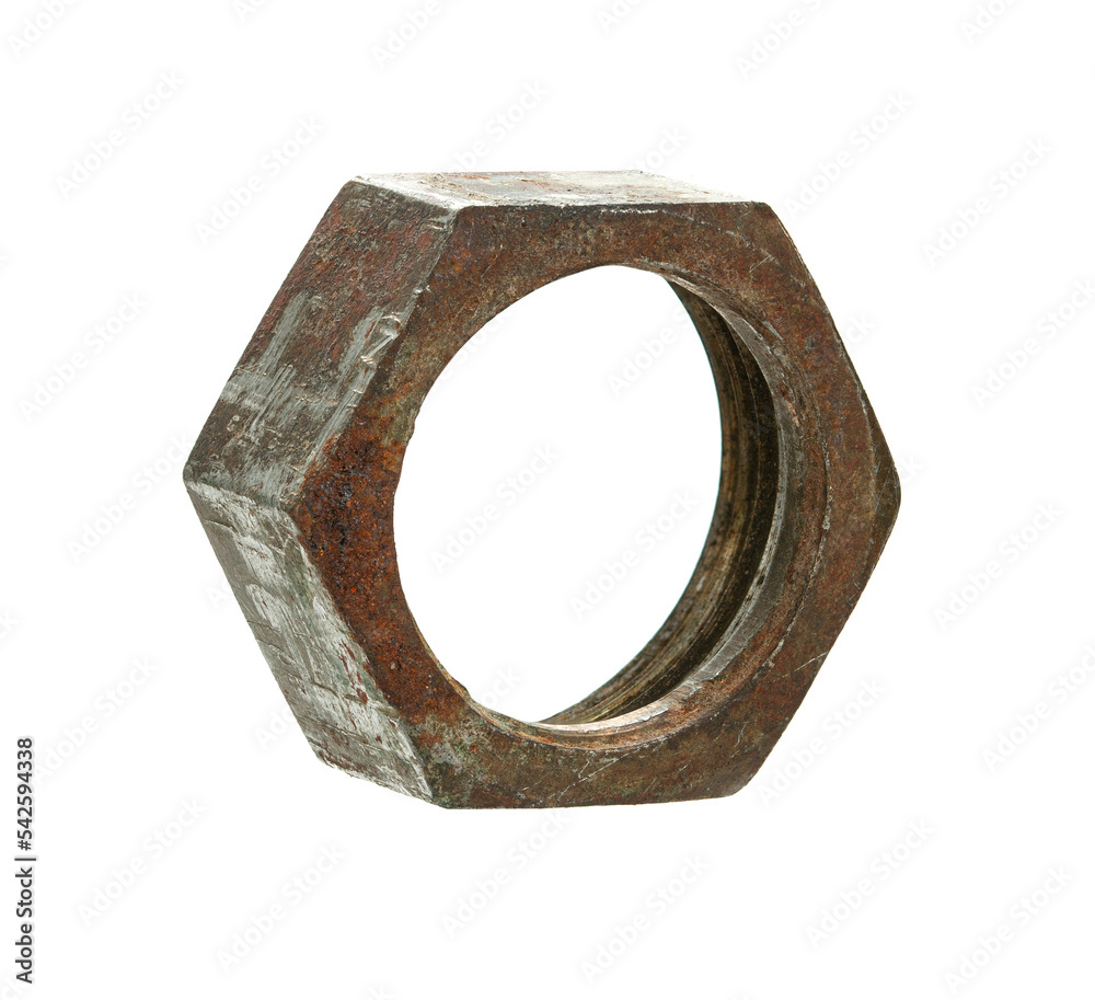 Insulated iron nut on white background Insulated iron nut on white background