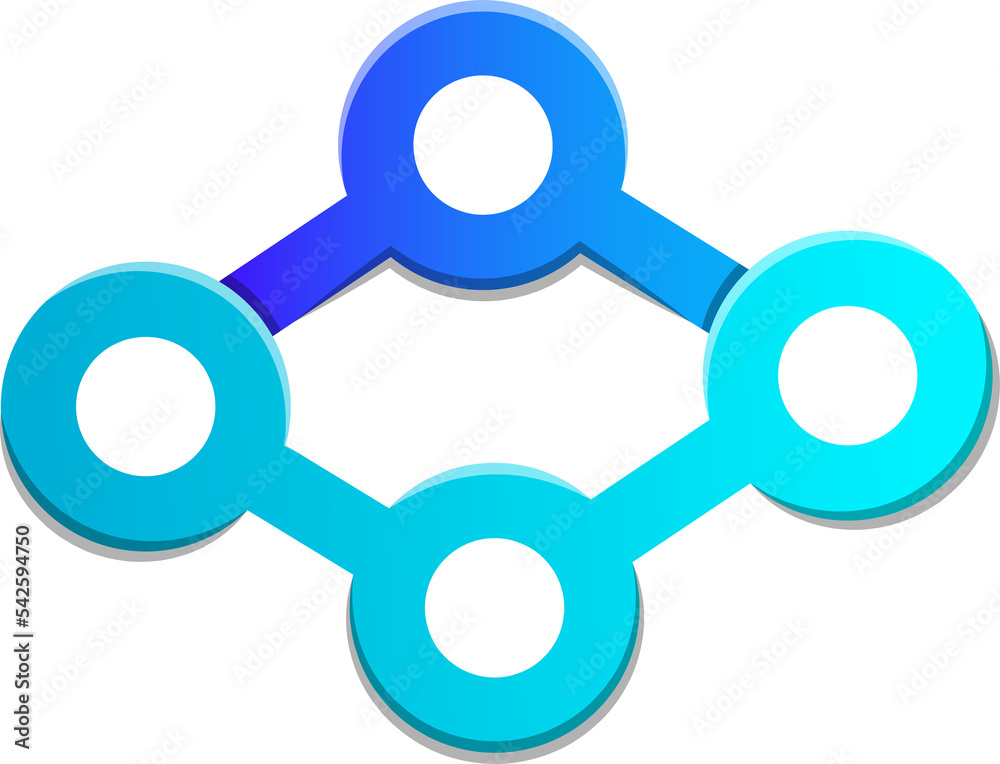 Abstract dot and connection logo illustration in trendy and minimal style Abstract dot and connection logo illustration in trendy and minimal style