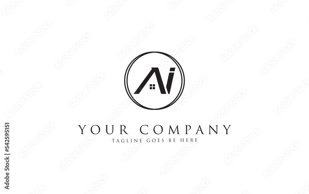 Real estate circle logo icon and real estate circle favicon flat monogram logo Real estate circle logo icon and real estate circle favicon flat monogram logo