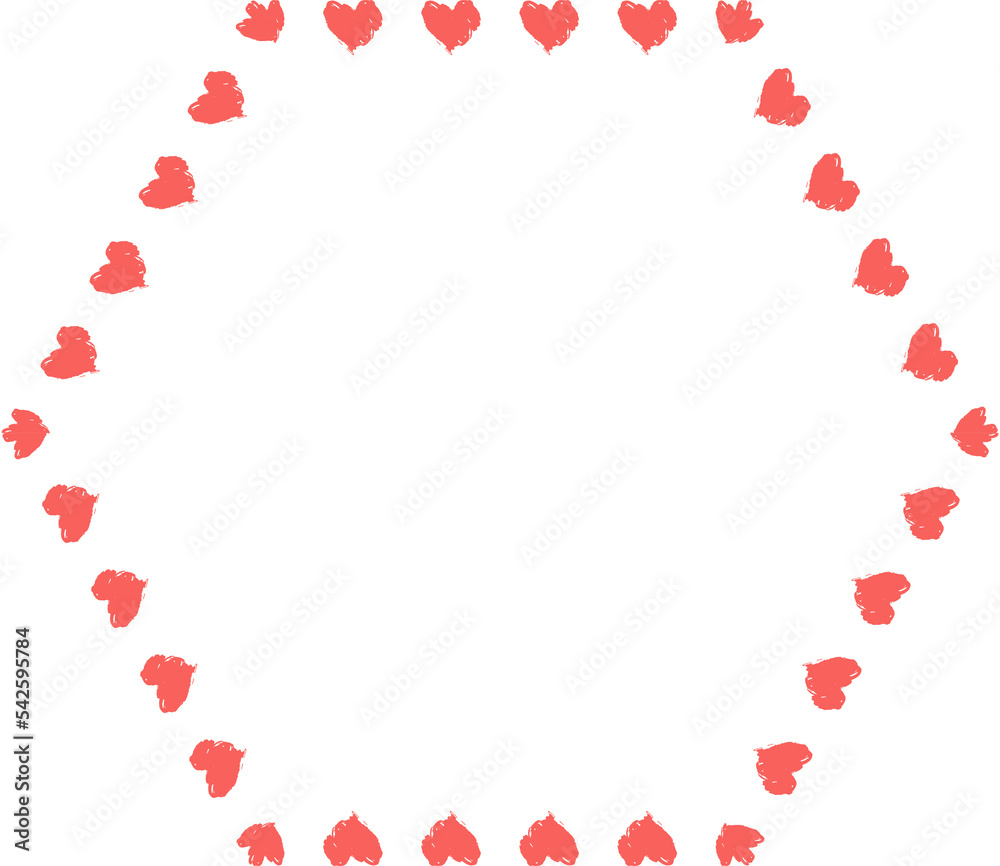 Figured frame with hearts. PNG. Template for Valentine day invitation card, photo, picture, banner.
