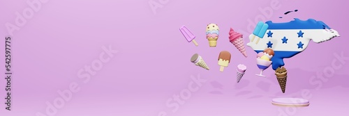 3d rendering of ice cream consumption in honduras for social media content 