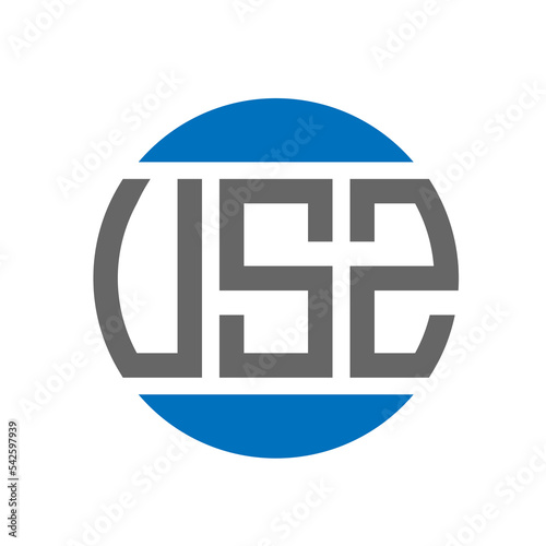 USZ letter logo design on white background. USZ creative initials circle logo concept. USZ letter design. photo