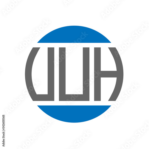 VUH letter logo design on white background. VUH creative initials circle logo concept. VUH letter design. photo