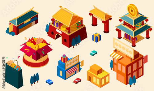 Isometric CNY building set