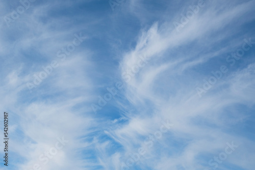 Natural landscape.White clouds on a blue sky on a sunny day.
