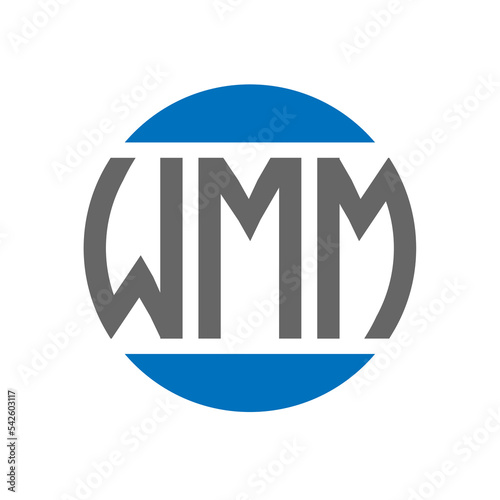 WMM letter logo design on white background. WMM creative initials circle logo concept. WMM letter design. photo