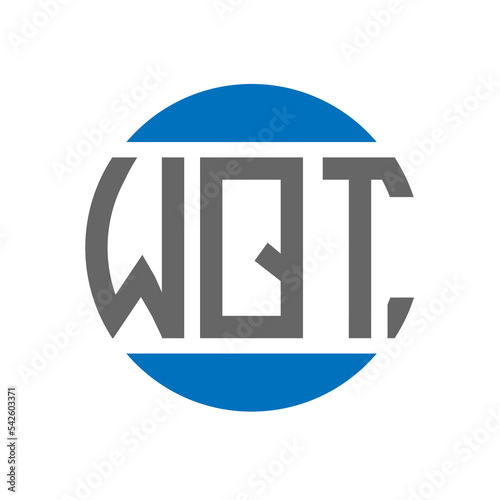 WQT letter logo design on white background. WQT creative initials circle logo concept. WQT letter design. photo