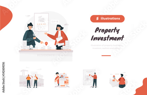Property investment business illustration bundle pack