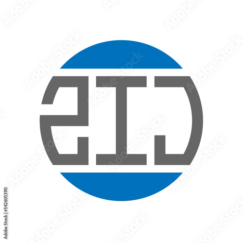 ZIJ letter logo design on white background. ZIJ creative initials circle logo concept. ZIJ letter design. photo