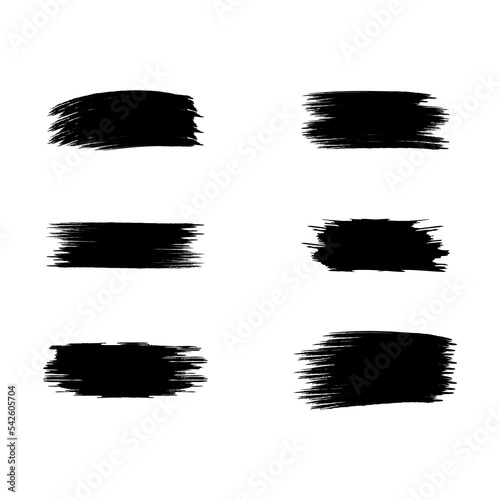 Black Brush Ink Stroke Grunge Collection