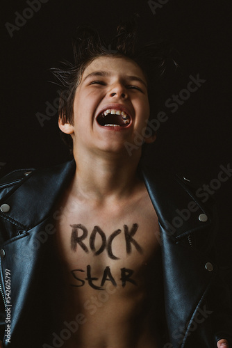 portrait of a boy rock