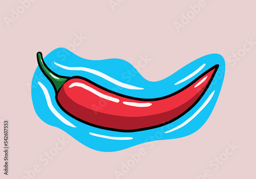 Hand drawn Mexican traditional food - hot chili peppers. Vector