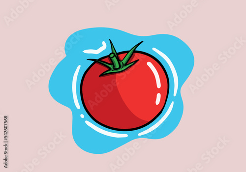 Hand drawn fresh red tomatoes. Vegetables. Vector cartooon illustration