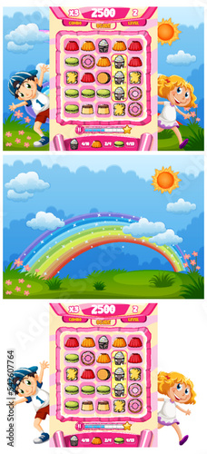 A game background template with elements